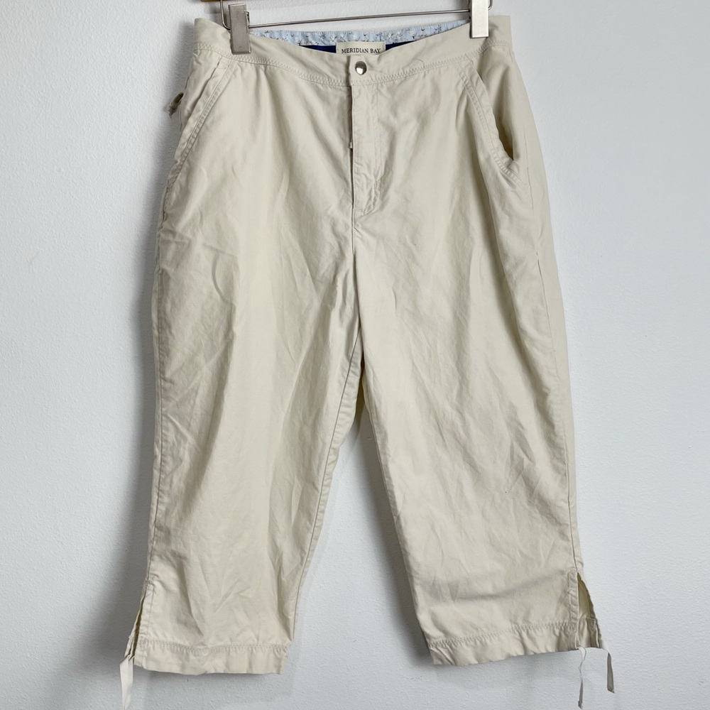 Meridian Bay Chino Capri Pants Khaki Beige Size 8